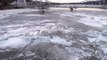 Drone Footage Shows Connecticut River Ice Jam in East Haddam