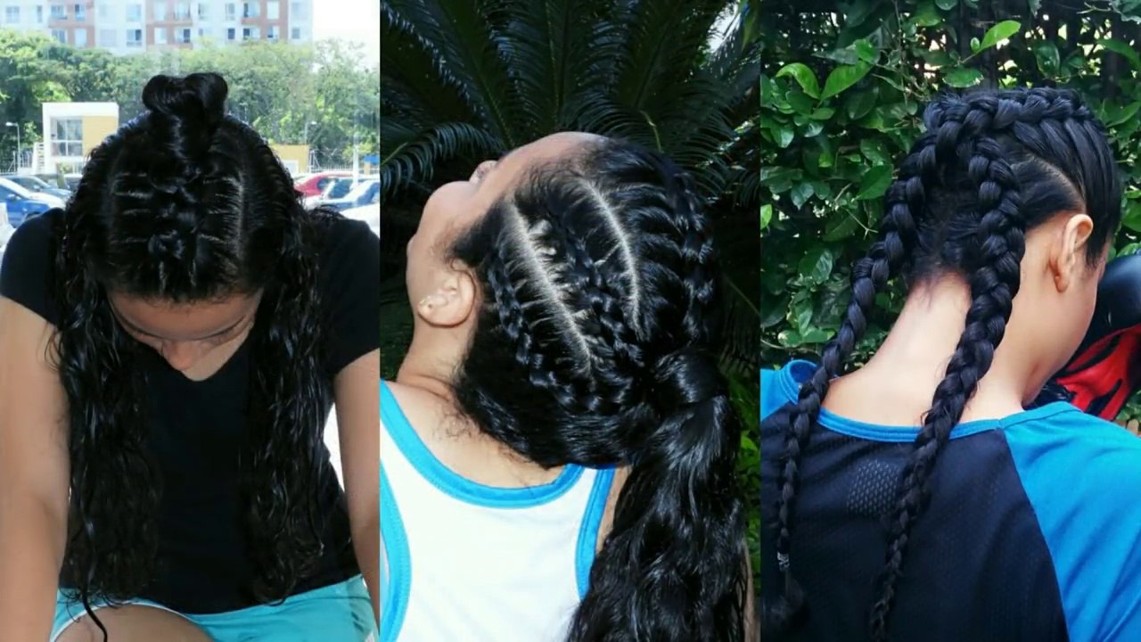 3 Peinados Deportivos con trenzas en Cabello Rizado Sporty Hairstyles