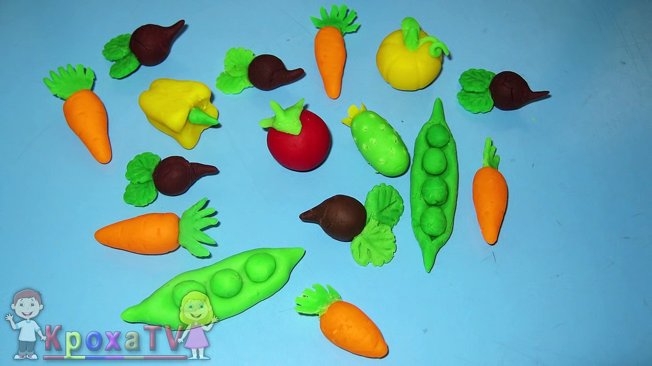 Как сделать овощи из пластилина плей до ✿ How to make vegetables from plasticine