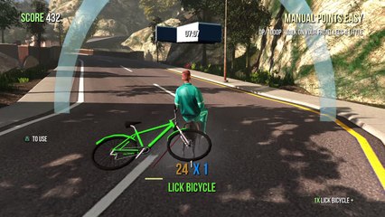 Micheal J Fox rides a bike in Goat Simulator