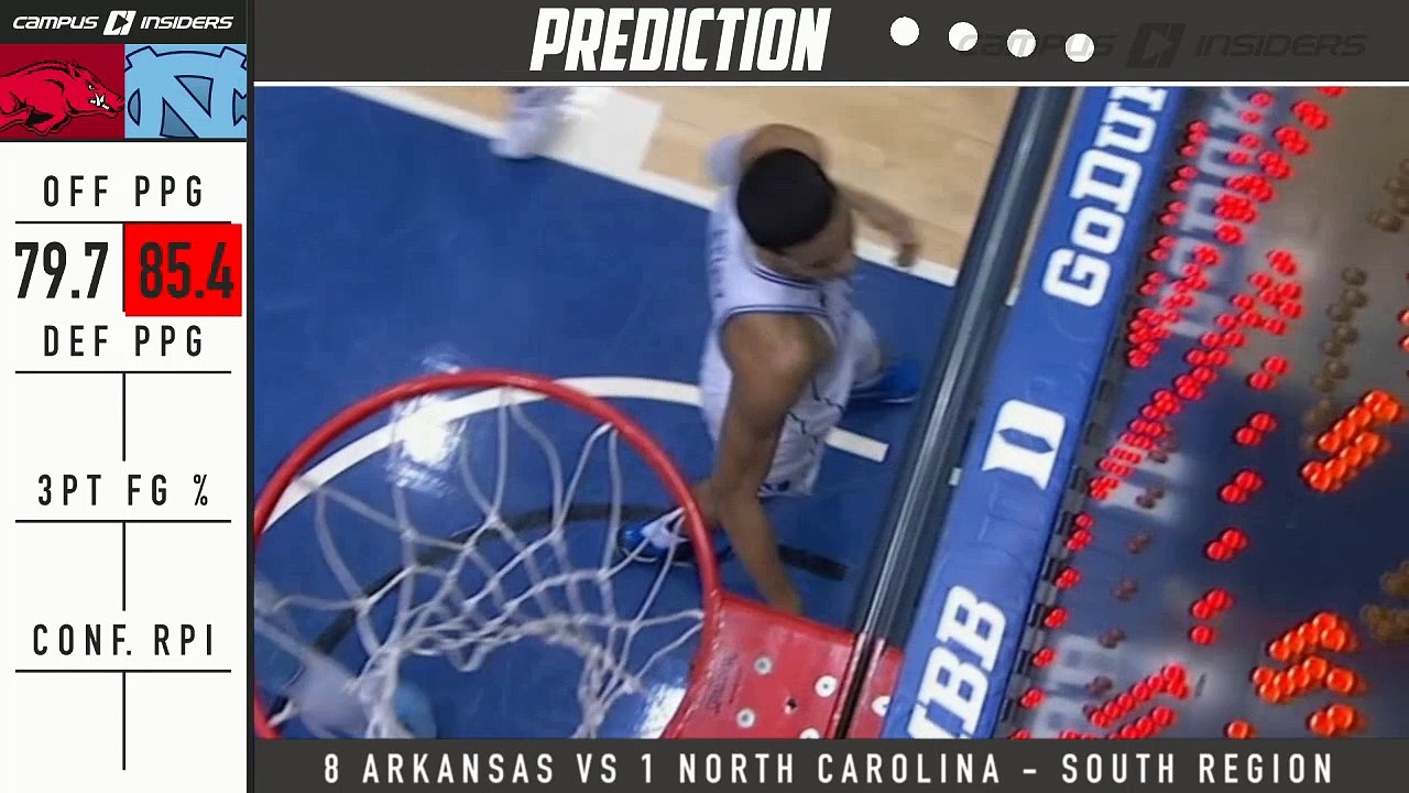 8 Arkansas vs. 1 North Carolina Prediction | Who's Got Next?