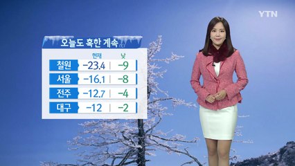 [날씨] 오늘도 혹독한 한파 기승...서울 -16℃·철원 -23℃ / YTN