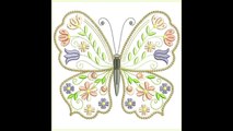 Ideas para bordar diferentes formas de mariposas con flores