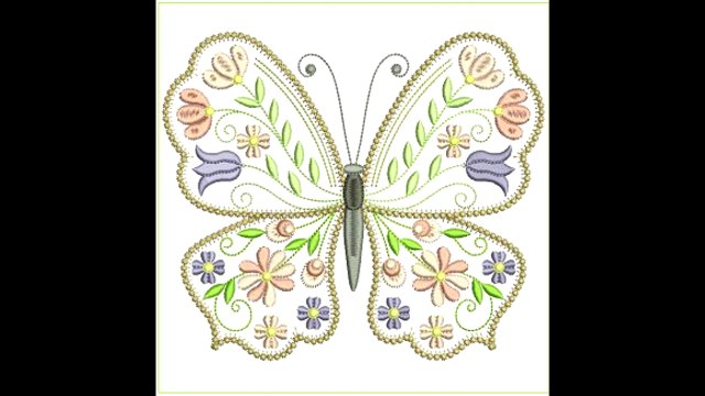 Ideas para bordar diferentes formas de mariposas con flores