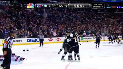 Alec Martinez wins the 2014 Stanley Cup for Los Angeles Kings in 2OT