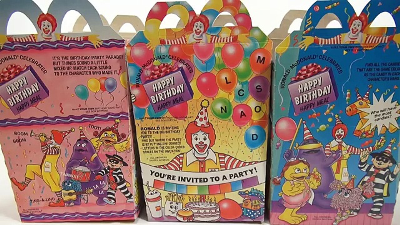 Happy Birthday 1994 Set, McDonalds Retro Happy Meal Toy Series