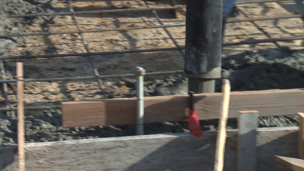 Pouring Concrete Over Rebar