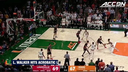 Miami's Lonnie Walker Floats For Tying Layup Late vs. Louisville