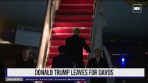 Donald Trump leaves for Davos