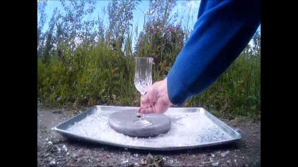 CRUSHED IT. $100.00 LEAD CRYSTAL DRINKING GLASS.PART TWO. SMASHED TO PIECES.