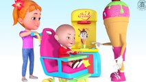 3D Baby with tantrum eating ice-cream _ Learning Colors with ice-cream man _ 3D
