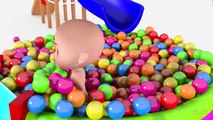 Baby and Colored Balls - FUN Indoor Playground - Learn Colors with The Ball Pit