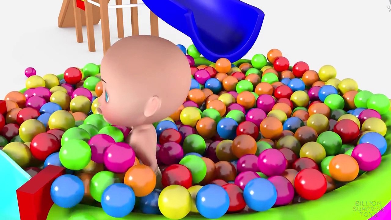 Baby and Colored Balls - FUN Indoor Playground - Learn Colors with The Ball Pit