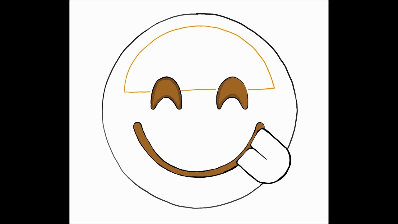 How to Draw Emojis - Smiling Emoji With Tongue Out
