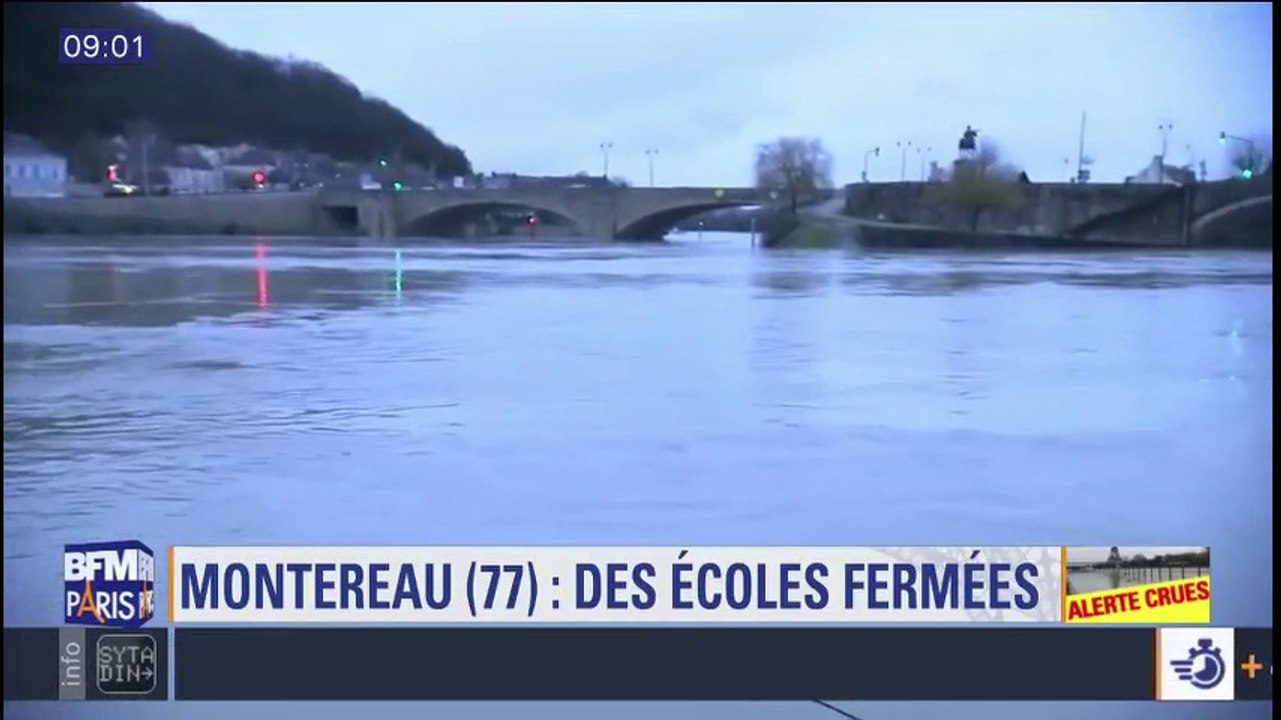 Crue: A Montereau en Seine-et-Marne, des écoles ont été fermées