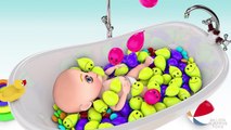 3D Baby doll bath time Play Learn colors - Teach colours for kids Children Toddl