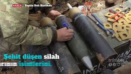 Şehitlerin ismi teröristleri vuran havan mühimmatında