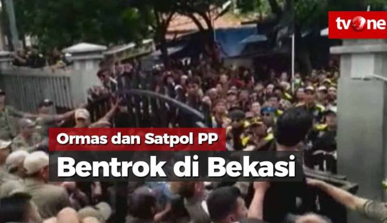 Bentrokan Ormas dan Satpol PP di Bekasi