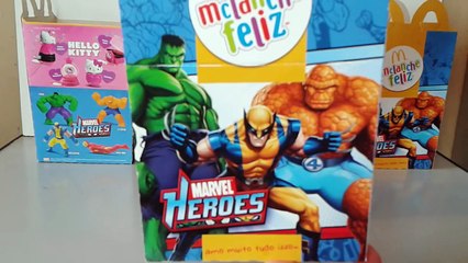 Marvel Heroes e Hello Kitty Mc Lanche Feliz new