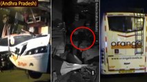 లారీని ఢీకొట్టిన ట్రావెల్స్ బస్సు