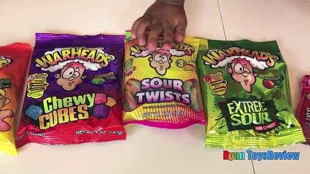 EXTREME WARHEADS CHALLENGE Sour Candy challenge Kids Candy Review Ryan ToysReview