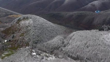 Bolu Dağı'nda Kar Manzarası Havadan Görüntülendi