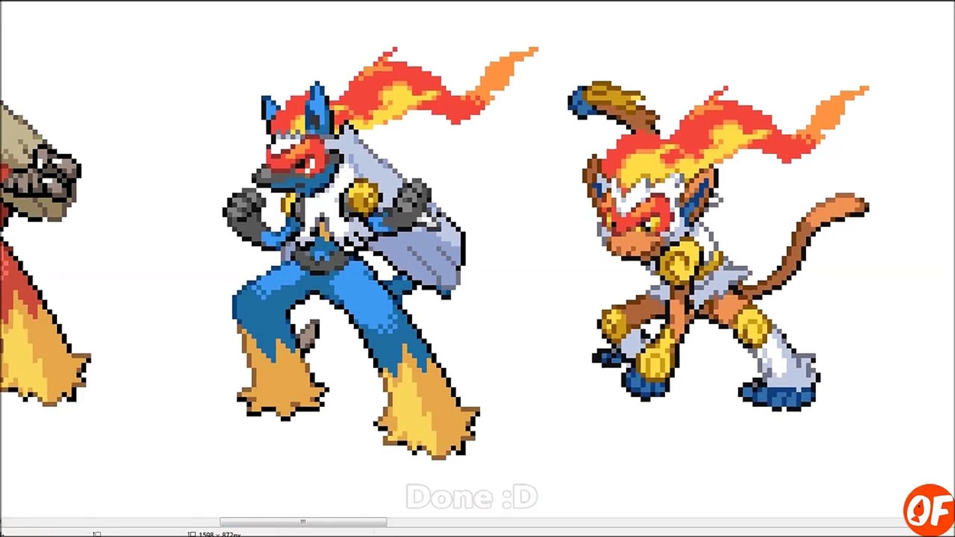 Pokemon Fusion Sprite Request 63 Blaziken Lucario Infernape Video Dailymotion