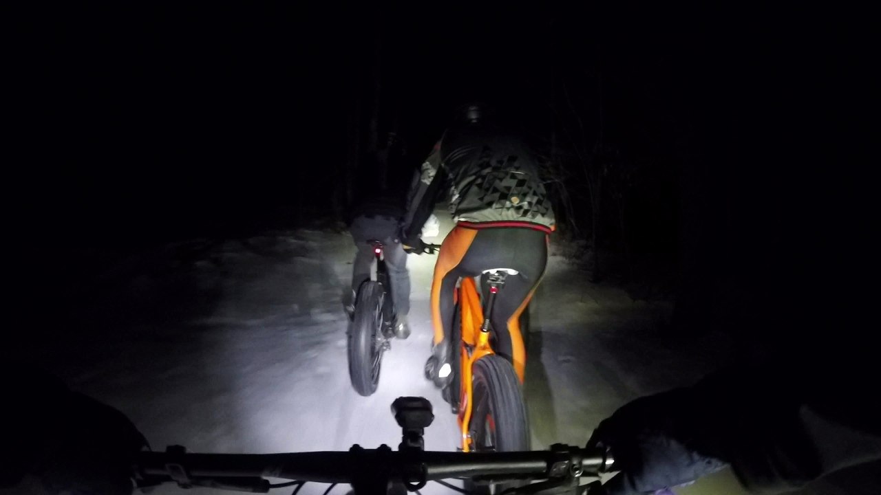 Evening Fat Bike Ride at Snowkraft - Koldwave Course!
