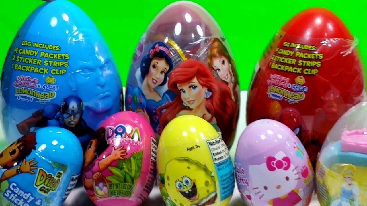 Easter Surprise Eggs Disney Princess,Marvel Avengers,Dora the Explorer,and Diego and Spongebob