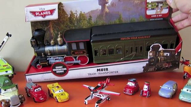 DISNEY PLANES FIRE & RESCUE SQUAD MUIR TRAIN TRANSPORTER STEAM ENGINE DUSTY PISTON PEAK