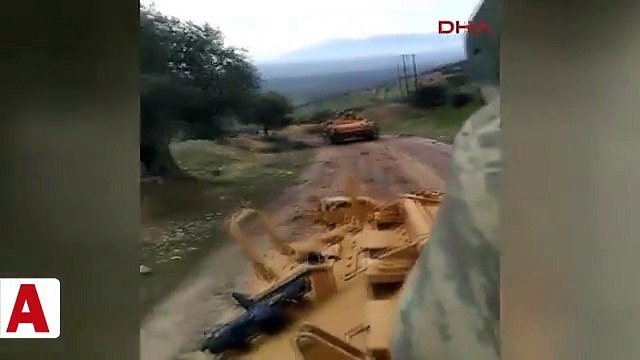 Türk Tankları Afrin sınırını böyle geçti