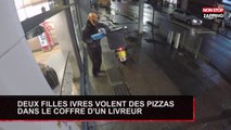 Deux filles totalement ivres volent des pizzas (Vidéo)