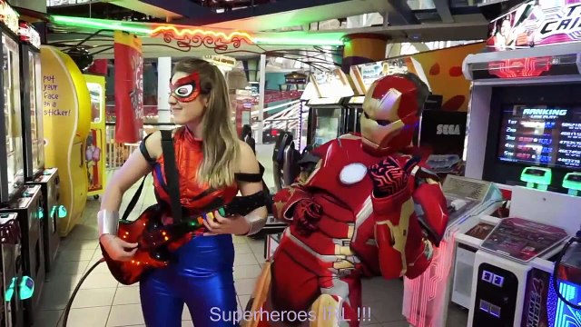 Iron Man vs Spiderman Arcade Battle In Real Life , Superhero Movie! and Colors for Children | Superheroes | Spiderman | Superman | Frozen Elsa | Joker