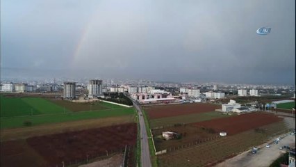 Kilis'ten Suriye'ye Uzanan Gökkuşağı Böyle Görüntülendi