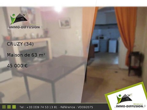 Maison A vendre Cruzy 63m2 - 45 000 Euros
