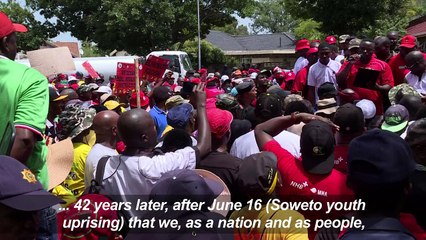 Protesters gather outside Afrikaans school
