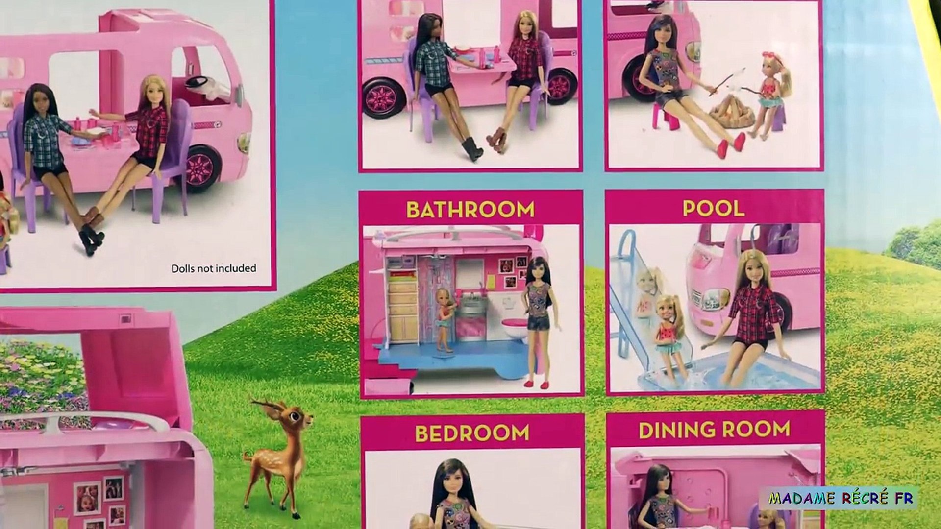 ⁣Barbie Camping-Car Transformable Histoires de Poupées Barbie RV Camper Van