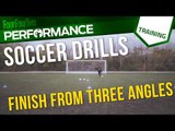 Soccer shooting drill | How to finish from three angles