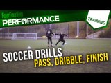 Soccer shooting drill | Learn how to pass, dribble and finish