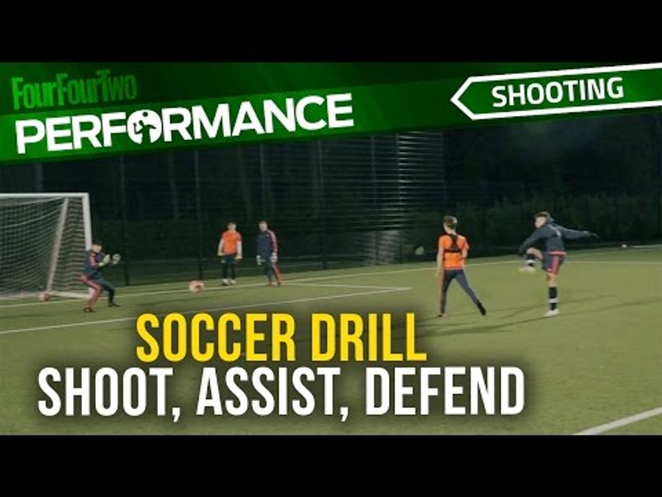 Soccer shooting drill | Shoot, Assist, Defend | Swansea City Academy