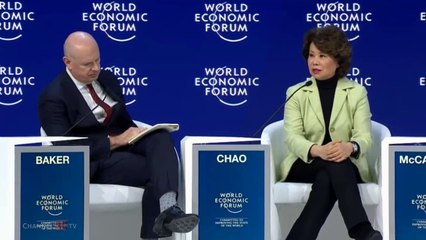 World Economic Forum in Davos 2018. Kevin McCarthy, Kirstjen Nielsen, Elaine Chao, Gerard Baker