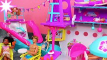 Barbie CRUISE SHIP Boat Swimming Pool & Dollhouse Inside With Chelsea & Disney Princess Dolls Parod