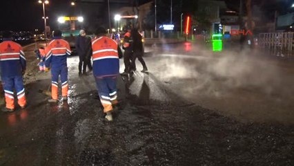 Tarabya'da Çöken Yol Onarılıp Trafiğe Açıldı