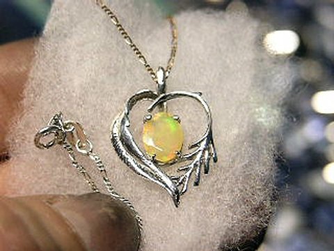 Sterling Neclace with Ethiopian Faceted Opal Ebay