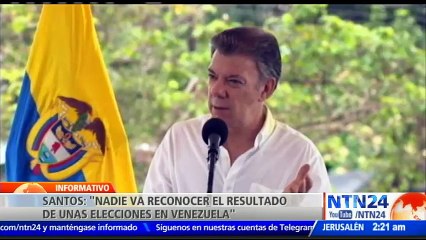 Santos: "Nadie va a reconocer el resultado de unas elecciones en Venezuela"