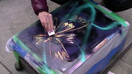 Spray Paint Art Flower by Takayuki 7【スプレーアート】