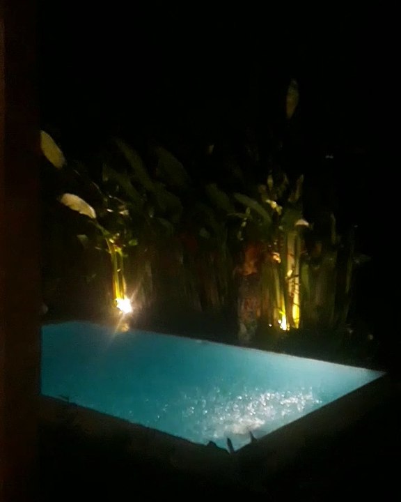 Lightning Strikes Pool During Storm
