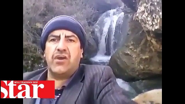 Şelaleyi anlatırken kendinden geçen adam