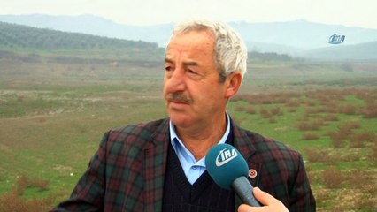 Ocak ayında kuruyan gölet havadan böyle görüntülendi