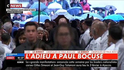 Les obsèques de Paul Bocuse, décédé samedi dernier, se sont déroulées ce matin à Lyon devant près de 1.500 chefs - VIDEO